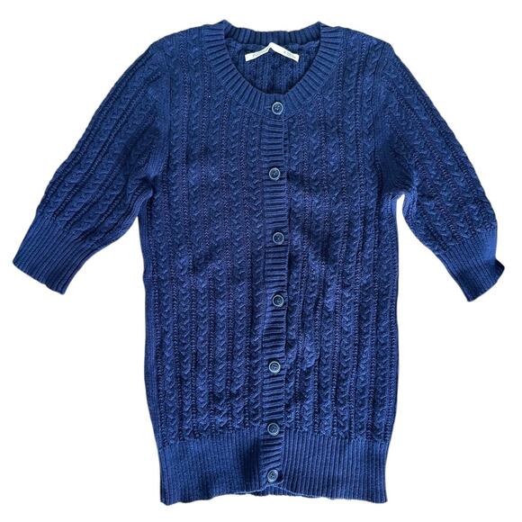 Rubbish Women's Button Down Cardigan Sweater Half Sleeve Size M Navy Blue - Picture 7 of 9